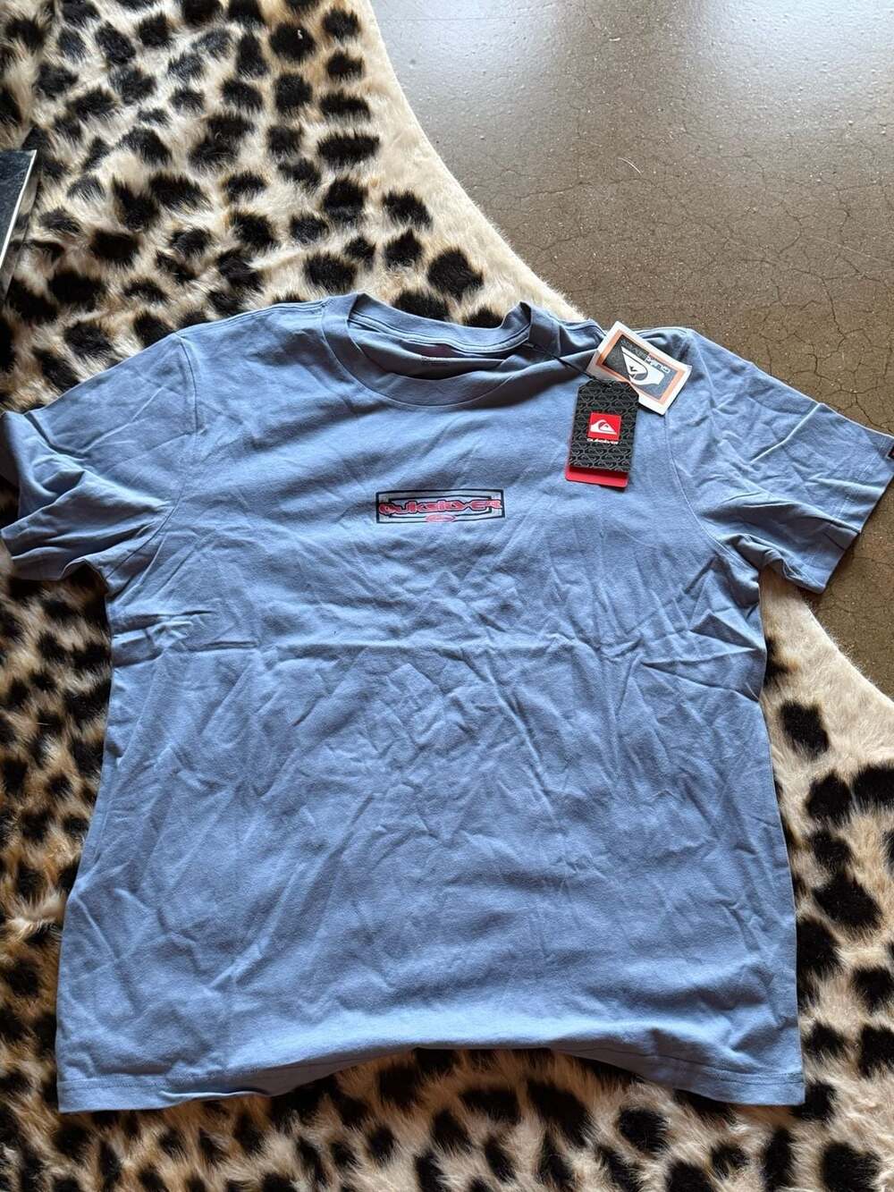 Quiksilver Graphic Logo Short Sleeve T-Shirt Light Blue XL